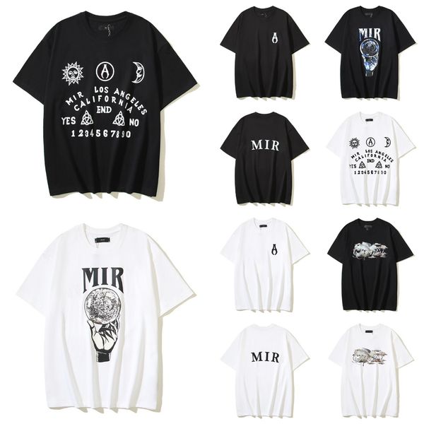 2024 Tasarımcı Lüks Amarit Gömlek Moda Erkek ve Kadın Çift Giyim Amris Pamuk Logosu Baskı Sokak Hip Hop Moda T-Shirt Boyut M-XXL 201