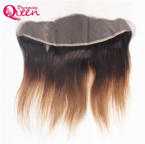 T1B 30 Farbe t Spitze Frontal Verschluss Brasilianisches Reines Menschenhaar 13X4 Ohr zu Ohr Verschluss Mit Baby Haar Vorgezupft Ombre Verschluss S9851885