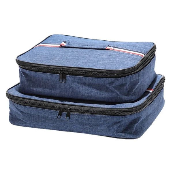 Isolierte Lunchbox-Tasche, tragbare, flache Tragetasche, große Kapazität, Kühltasche für Lebensmittellieferungen für Arbeit, Wandern, Reisen