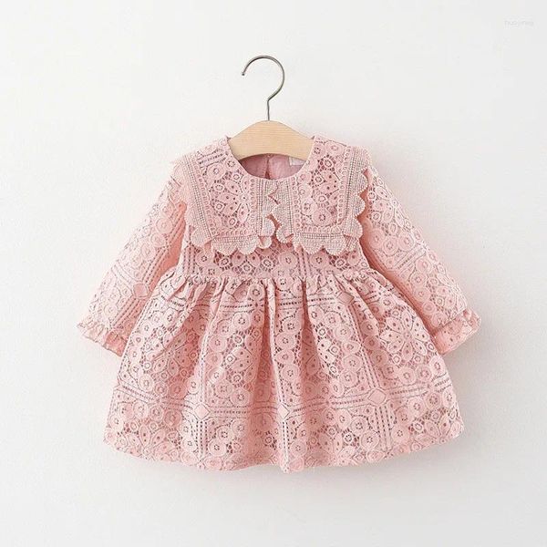 Abiti da ragazza in pizzo scavato in tulle abito da bambino ricamo fiore ragazze principessa bella rosa rosso abiti da sera da sposa GY02231