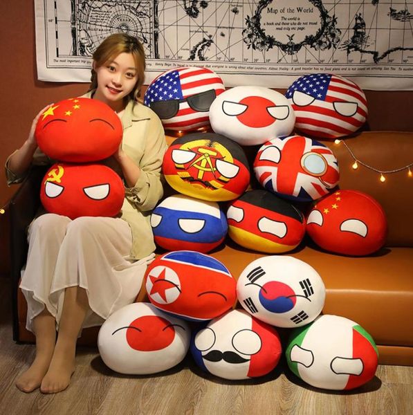 103040 cm Paese Palla Giocattolo Peluche Ciondolo Poloniaball Peluche Bambola Countryball URSS USA FRANCIA RUSSIA REGNO UNITO GIAPPONE GERMANIA ITALIA Decor1212548