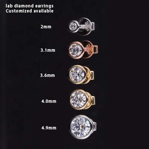 STARSGEM 14K GOLD JUDEREY EARBOB FUNT SETTIERUNG PUSH BACK MAUER ERGEBTE LAB GROUME DIAMOND OHRRINGEN