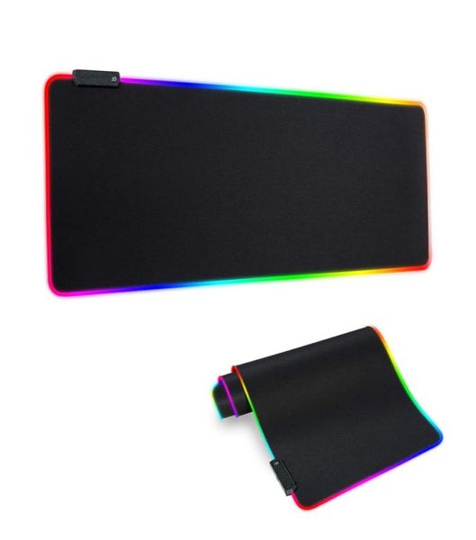 Mouse pad macio para jogos LED RGB grande e brilhante MousePad estendido e grande 8278761