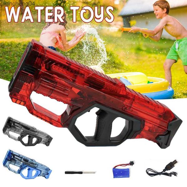 Игрушечный пистолет, портативная электрическая игрушка для всасывания воды, брызги воды, летние сильнейшие игрушки для борьбы с водой для бассейна, открытого пляжа