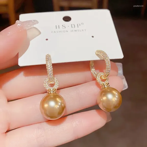 Orecchini a bottone Corea Gioielli in stile giapponese Perle di perle per le donne Accessori moda Delicati zirconi