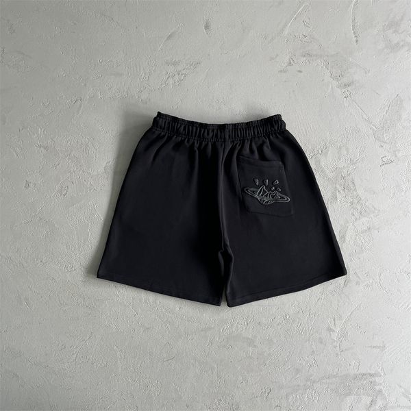 Shorts da moda Broken Planet Dark Planet espuma impressa verão shorts esportivos soltos masculinos