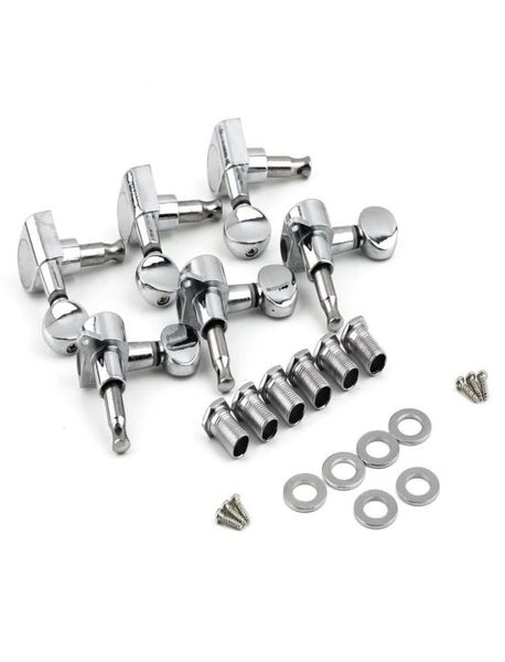 6R Direita 6L Esquerda 3L3R String Tuning Pegs Tuners Tuner Chrome Inline Guitar Machine Head 6R Right1931009