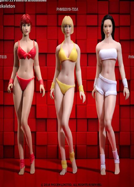 Em estoque conjunto completo 112 t03a t03b figura de ação feminina corpo sem costura com cabeça esculpida bronzeado pálido estatueta dolls4479138