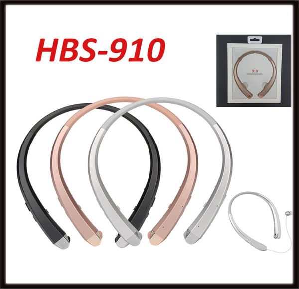 Fones de ouvido sem fio Bluetooth HBS 910 Inear esporte Neckband fone de ouvido para iPhone 8 7s S8 Nota 5 com Retail Box2445822