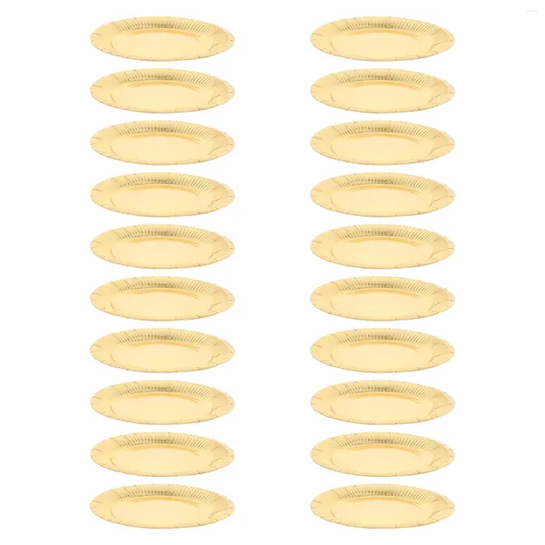 Pratos de sobremesa descartáveis das placas de papel da louça: 20 pces-utensílios de prato amigáveis jantar dourado para a festa de casamento do aniversário