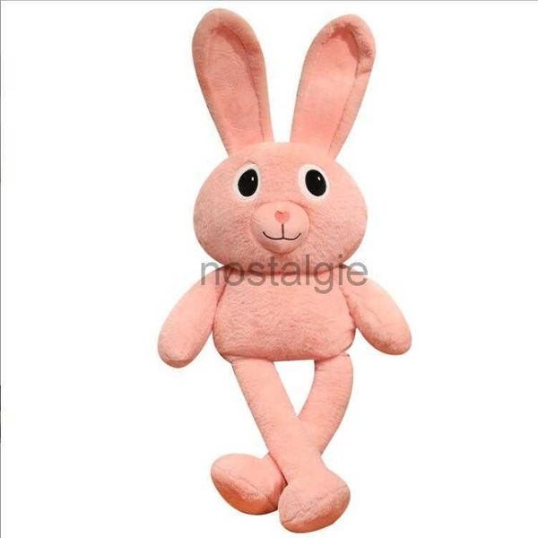 Розовый удлиненный кролик с ушами, мягкие плюшевые животные, милые кролики с большими глазами, размер 80-100 см, подарок на день рождения для девочек, подушка, игрушка, мягкое украшение для дома 240307