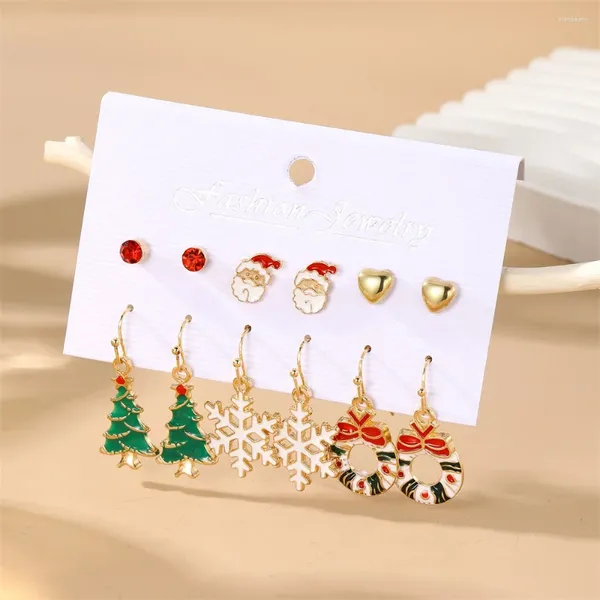 Ohrstecker IFMIA Mode Weihnachten Herz Böhmischer Weihnachtsmann Schneeflocke Schneemann Baum Für Frauen Mädchen Geschenke Schmuck