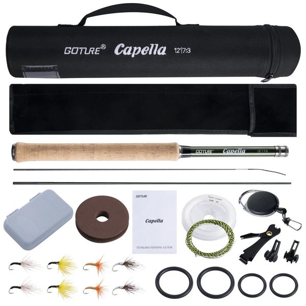 Canna da pesca a mosca Goture Tenkara Combo 3,6 m Canna ultraleggera in fibra di carbonio con linea di richiamo Clipper Canna Tenkara portatile Set Affronta 240227