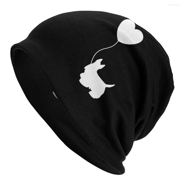 Berets Scottish Terrier Bonnet Femme Street Chapéu de malha para mulheres homens quentes presente de inverno arte cão scottie gorros bonés