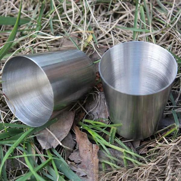 Tumblers acampamento ao ar livre caminhadas polido aço inoxidável uísque licor copo para hip flask uísque vinho cerveja mini canecas cozinha