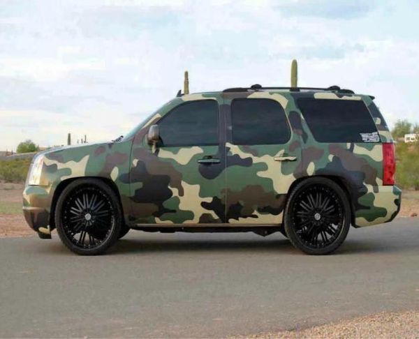 Exército verde jumbo camuflagem vinil carro envoltório filme diy adesivo carro embrulho folha com bolhas de ar 8522440