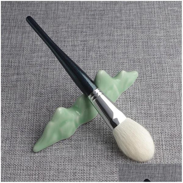 Make-up-Pinsel A02 Professionelle handgemachte Make-up-Pinsel Große flache runde Gesichtspuder B Weiche Saikoho Ziegenhaar Drop Lieferung DHDW1