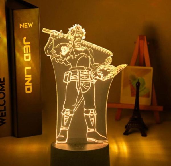 Luci notturne Anime Led Light Black Clover Yami Sukehiro Nightlight per la decorazione della camera da letto Manga Regalo di compleanno Lampada da camera 3d6816656