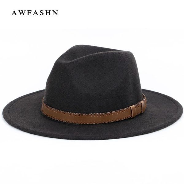 Fedora mit super breiter Krempe, Wolle, Pork Pie Boater, flacher Hut für Damen und Herren, Filzhut mit breiter Krempe, Vintage-Hut, Fedoras Gambler H159r