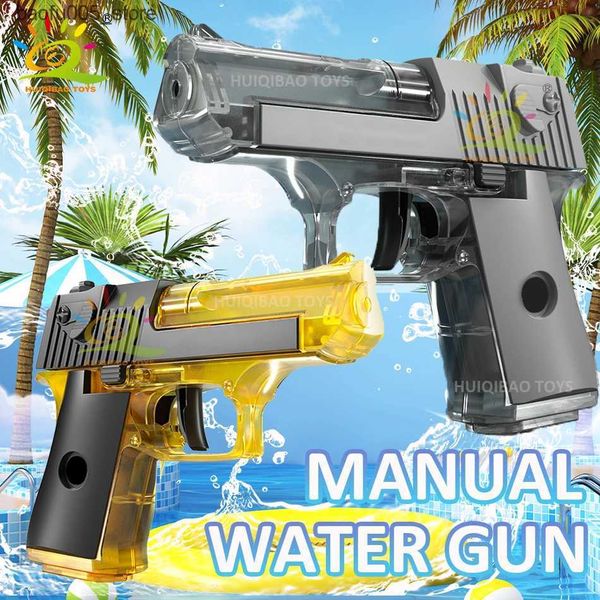 Areia Jogar Água Diversão HUIQIBAO Desert Eagle Manual Pistola de Água Portátil Verão Praia Ao Ar Livre Tiro Fantasia Brinquedo Meninos Jogo Adulto Crianças Q240307