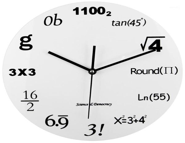 Acryl-Mathe-Wanduhr, modisch, nicht tickend, stumm, modernes Design, Gleichung für Zuhause, Büro, Schule, Uhr 11876429