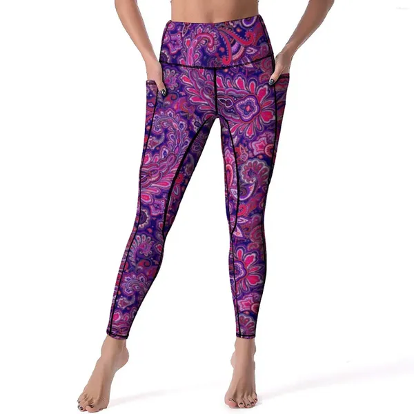 Pantaloni attivi Bella stampa paisley Yoga Design vintage Leggings da palestra fitness Vita alta elasticizzata Sport Estetica personalizzata