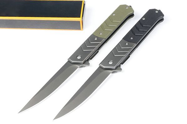 Top Qualität M7717 Assisted Flipper Messer 3Cr13Mov Titanbeschichtung Gerade Spitze Klinge G10 mit Edelstahlgriff Outdoor Camping EDC Taschenmesser