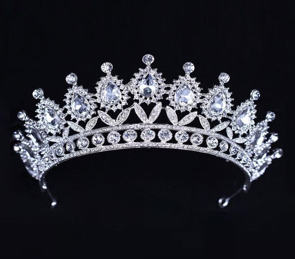 Luxuriöse silberne Kristalle, Hochzeitskronen, Perlen-Braut-Diademe, Strass-Kopfschmuck, Stirnband, günstiger Haarschmuck, Festzugskrone2594909