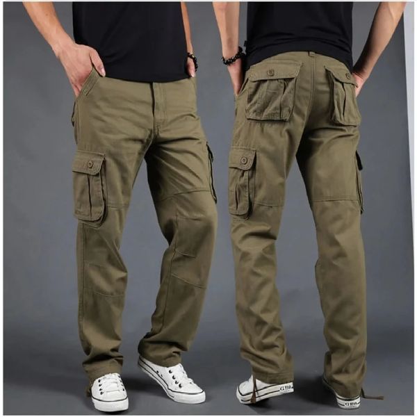 Pantaloni Pantaloni cargo da uomo Pantaloni casual multitasche da uomo Pantaloni tattici militari Capispalla da uomo Pantaloni dritti militari Pantaloni lunghi Taglie forti