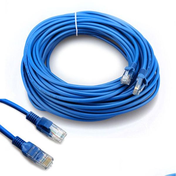 Bilgisayar Kabloları Konektörleri RJ45 Ethernet 1M 1.5m 2m 5m 10m 15m 20m 30m Cat5E CAT5 İnternet Ağı Lan Kordon PC Bilgisayar Bırakması Del DHDLC