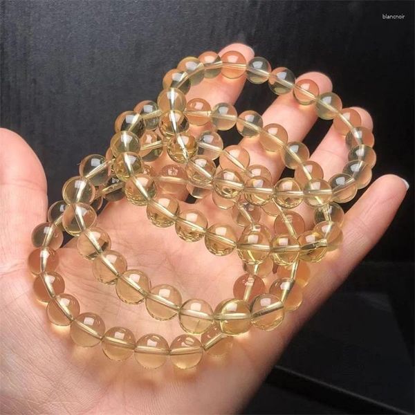 Link pulseiras citrino natural pulseira moda cura personalizado para homens mulheres jóias de pedras preciosas presente 1pcs 9mm
