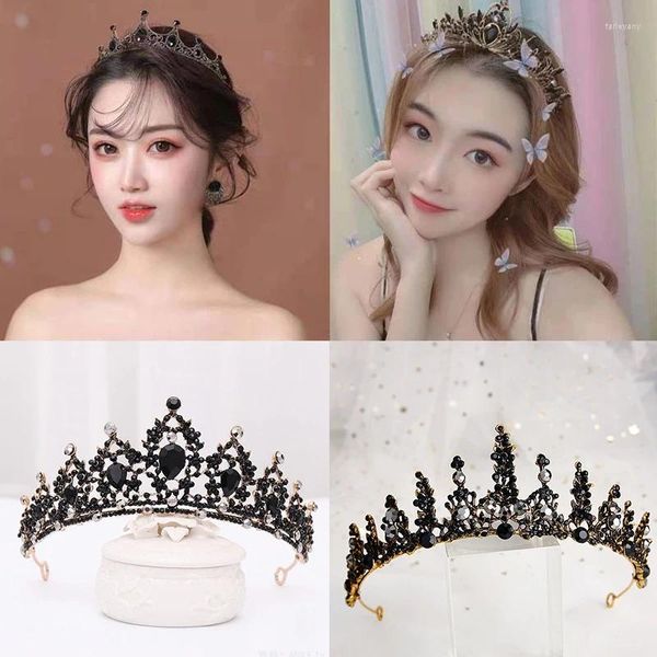 Grampos de cabelo coroa de casamento jóias nupcial headpiece mulher strass cristal tiaras festa noiva coroas acessórios