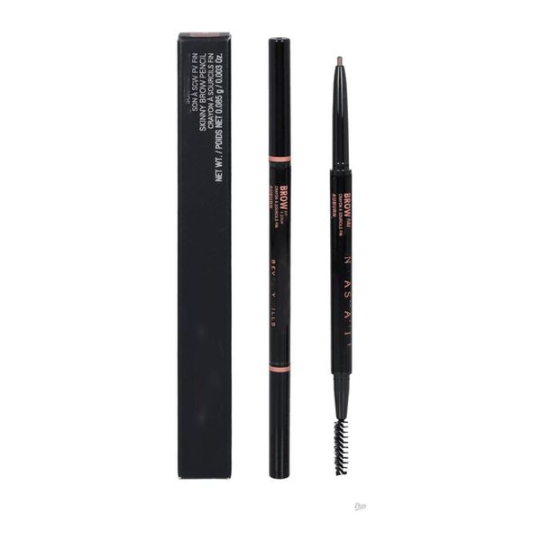 MAQUIAGEM Realçadores de sobrancelha Maquiagem Skinny Brow Pencil ouro Dupla extremidade com pincel de sobrancelha 5 cores Ébano/Médio/Suave/Escuro/chocolate navio da gota