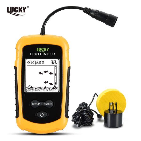 Lucky 08-1 portátil inventor de peixes pesca no gelo sonar sonar alarme transdutor fishfinder 0.7-100m pesca eco sounder 240227