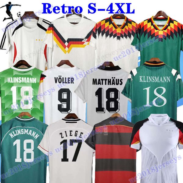 S-4XL 1988 1990 Maglia da calcio retrò West Ger 92 94 96 Maglia Home AWAY Matthaus Klinsmann Voller Brehme 89 90 Calcio classico senza maniche