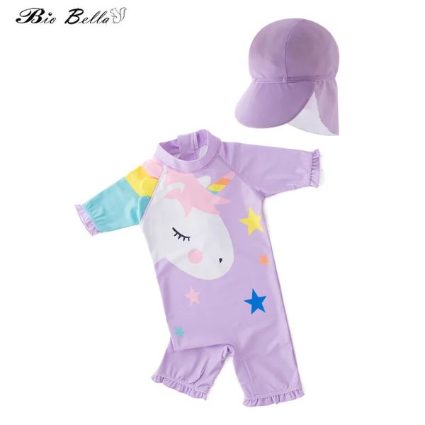 Costumi da bagno Neonati Bambini Ragazze Costumi interi Moda Nuoto Costume da bagno Bambini Protezione solare Chiuso Aderenza Ragazze da surf 27T Costumi da bagno