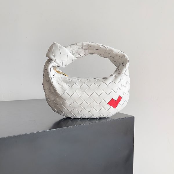 Tasarımcı Çantalar Dokuma Gerçek Deri Totes Lüks Marka Omuz Çantası Mini Düğüm Çanta Beyaz Cowhide Örme El Yapımı Kalite Koltukaltı Kadınları Kutu