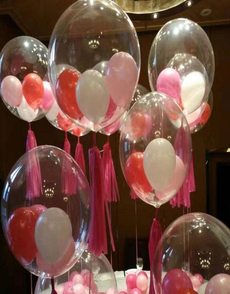 36 Zoll Bobo Bubble Clear Balloons Hochzeit Weihnachtsgeburtstag Hirschhuhn -Party Dekor Transparente Luftballons Feste Events Decoratio6085218