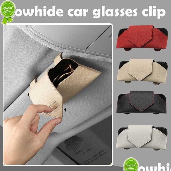 Altri ricambi auto Nuova funzione Mti Custodia per occhiali per auto Visiera parasole Occhiali da sole Clip Card Biglietto Accessori mobili Conservazione Drop Delive Dh1Nr