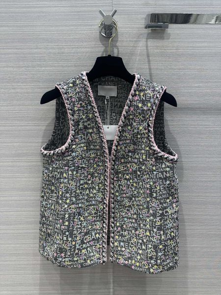 Milano Runway giacche 2024 nuova primavera autunno scollo a V senza maniche top marca stesso stile cappotti gilet firmato da donna 0814-3