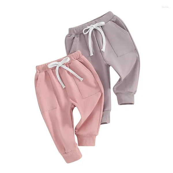 Calças PudCoco unisex 2pcs/pacote calça bebê menino menina sweeatpants algodão ativo atirador harém casual ladrinhas atacado 6m-5t