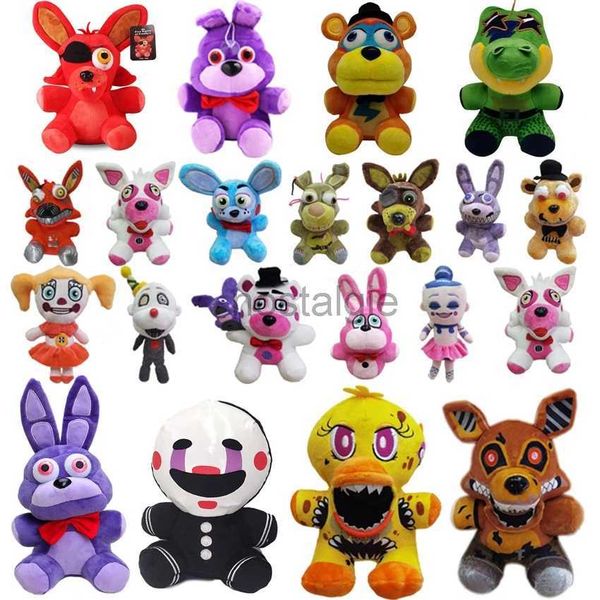 2022 Kuscheltiere Großhandel 18 cm FNAF Plüschpuppe Kawaii Bonnie Chica Golden Foxy Spielzeug Überraschung Geburtstagsgeschenk für Kinder 240307