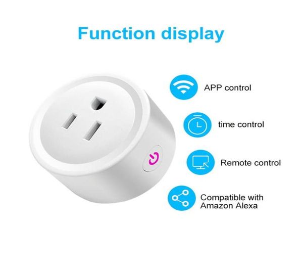 Presa Mini Smart Switch Spina USEUUK WiFi standard Telecomando vocale wireless Temporizzazione Timer dimmerabile Compatibile con AlexaGoo8717627