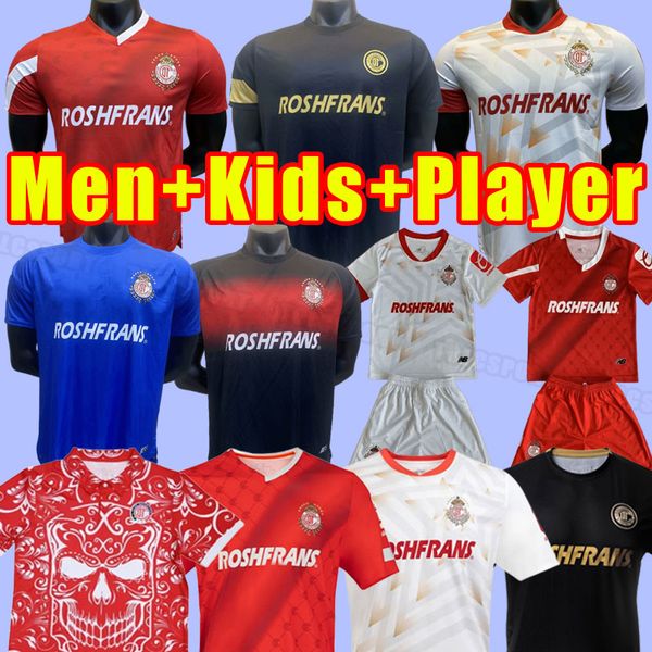 23 24 Deportivo Toluca Herren-Fußballtrikots M. ARAUJO J. ANGULO BAEZA VENEGAS Home Away 3. Auflage Fußball Herren Kinder Spielerversion Hemd Kurzarm Uniformen