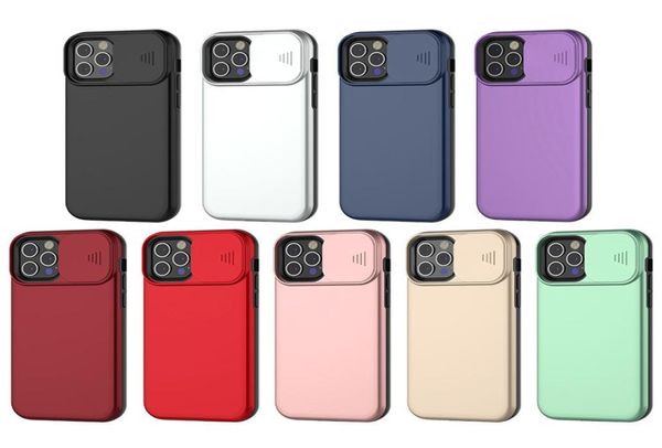 Capas de telefone para iphone 13 pro max 12 11 7 8 plus xr s22plus s22 ultra case tpu pc armadura slide janela empurrar lente de câmera completa proteger7322444