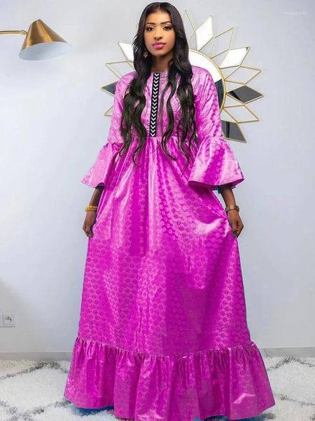 Abito di abbigliamento etnico per donna Abiti da sposa Abaya africano Bazin Riche tradizionale