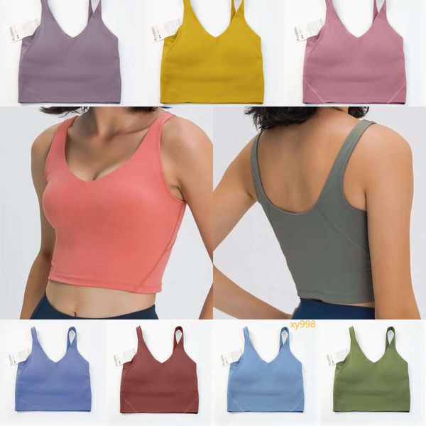 lu-20 2024 Roupa de ioga U Tipo Voltar Align Regatas Roupas de ginástica Mulheres Casual Correndo Nua Apertado Sutiã Esportivo Aptidão Linda Roupa Interior Colete Camisa Tamanho S-XXL