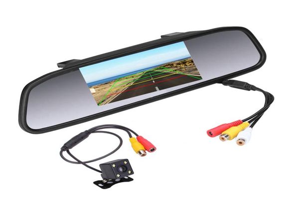Monitor per specchietto retrovisore HD da 43 pollici per auto Video CCD Assistenza al parcheggio automatico Visione notturna a LED Telecamera per retromarcia2257690