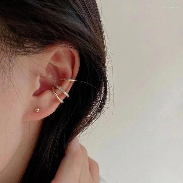 Brincos traseiros design delicado clipe de zircônia para mulheres fivela feminina punho de orelha sem piercings cartilagem falsa acessórios de moda