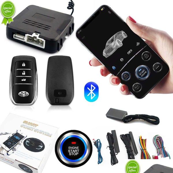 Innendekorationen Neuwagen-Fernstart-Stopp-Kit Bluetooth-Handy-App-Steuerung Motorzündung Offener Kofferraum PKE Keyless Drop Deli Dhkio